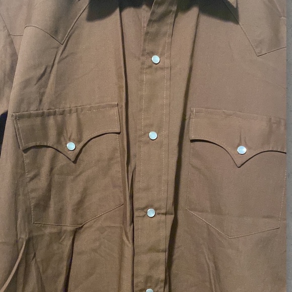Vintage Cowhand Western Pearl Snap Brown Shirt Size Large - Picture 2 of 4